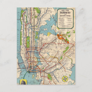 Cartão postal do Viagem do Mapa do Metrô de Nova I