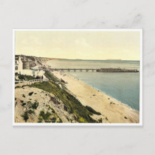 Cartão Postal Do West Cliff, Bournemouth, Inglaterra, colheita