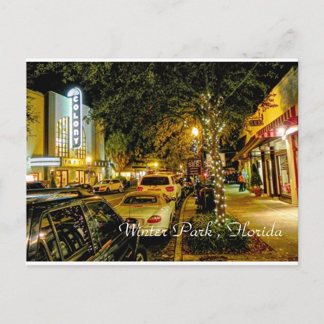 Cartão postal do Winter Park Florida (Frente)
