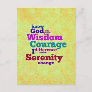Cartão postal do worm Serenity Prayer