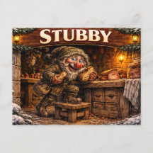 Cartão postal do Yule Lad islandês atarracado