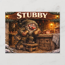 Cartão postal do Yule Lad islandês atarracado