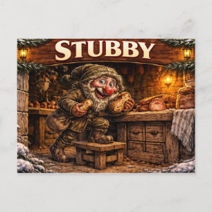 Cartão postal do Yule Lad islandês atarracado