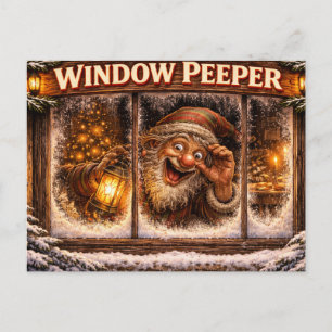 Cartão postal do Yule Lad islandês bisbilhoteiro d