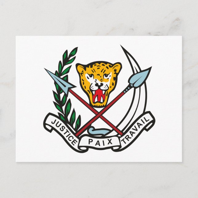 Cartão postal do Zaire Casaco de Armas (Frente)