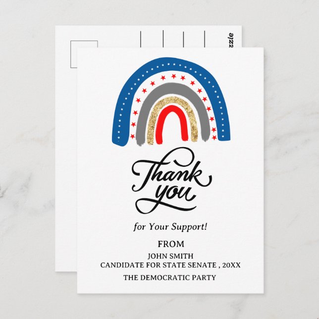 Cartão Postal Doação de Campanha Política de Evento de Rali Obri (Frente/Verso)