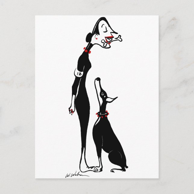 Cartão Postal Doberman e Doberwoman (Frente)