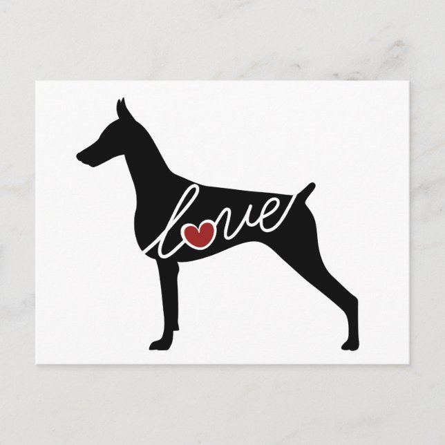Cartão Postal Doberman Love (Frente)