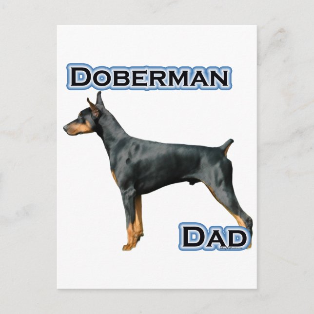 Cartão Postal Doberman Pinscher Pai 4 (Frente)