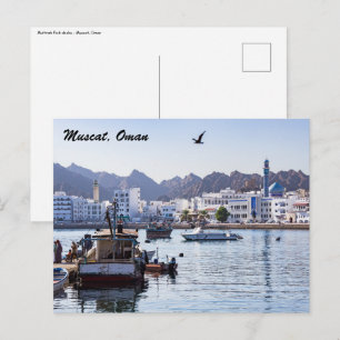 Cartão Postal Doca de peixes de Muttrah - Mascate, Omã