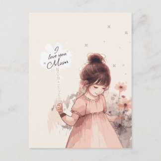 Cartão Postal Doce Amor de Filha Mãe
