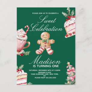 Cartão Postal Doce Celebração Festa de Natal e Aniversário