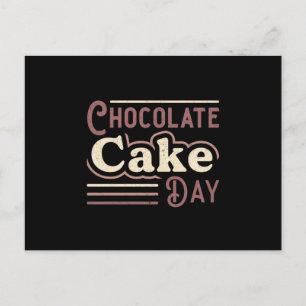 Cartão Postal Doce chocolate doce Dia do bolo de cacau Ideia do