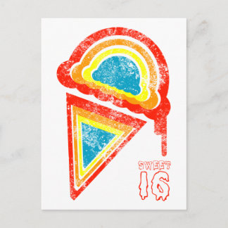 Cartão Postal doce dezesseis gotas de sorvete