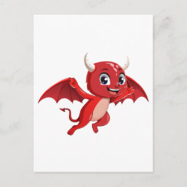 Cartão Postal Doce diabo voador de desenho animado