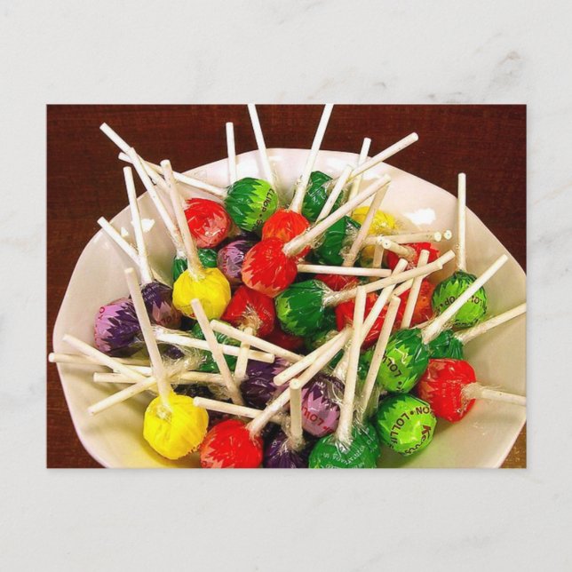 Cartão Postal Doce doce doce pirulito snack trata yummy (Frente)