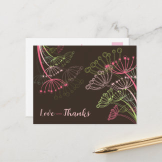 Cartão Postal Doce Flores Amarelas de Dente-de-Leão Chic Amor &