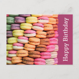 Cartão Postal Doce Macarons Feliz Aniversário