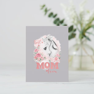 Cartão Postal Doce Mãe e Filho Aquarela Rosas "Melhor Mamãe