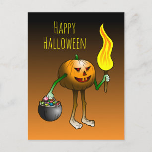 Cartão Postal Doce ou travessura com Jack O'lantern