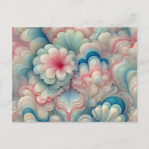Cartão Postal ~ Doce padrão pastel floral ~