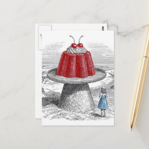 Cartão Postal Doce Surrealista Cereja Vintage