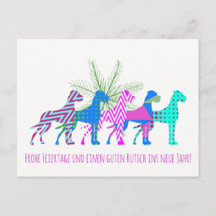 Cartão Postal Dóceis Dogues de Bordéus de Natal