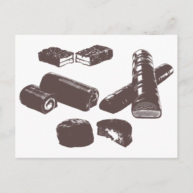 Cartão Postal Doces de chocolate Doces de pastelaria Arte Comida (Frente)