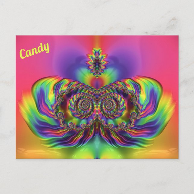 Cartão Postal DOCES ~ Padrão de Design 3D ~ Múltiplas Cores (Frente)