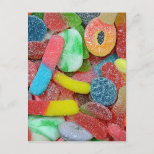 Cartão Postal Doces para mastigar coloridos