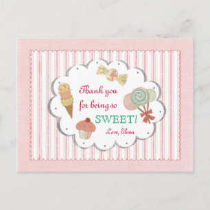 Cartão Postal Doces Tratamentos Obrigado Cartão-Postal