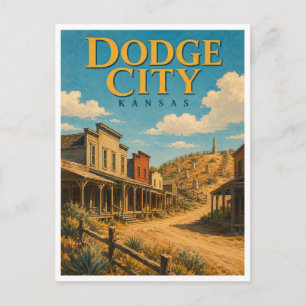 Cartão Postal Dodge City Kansas Boot Hill GeoSaga