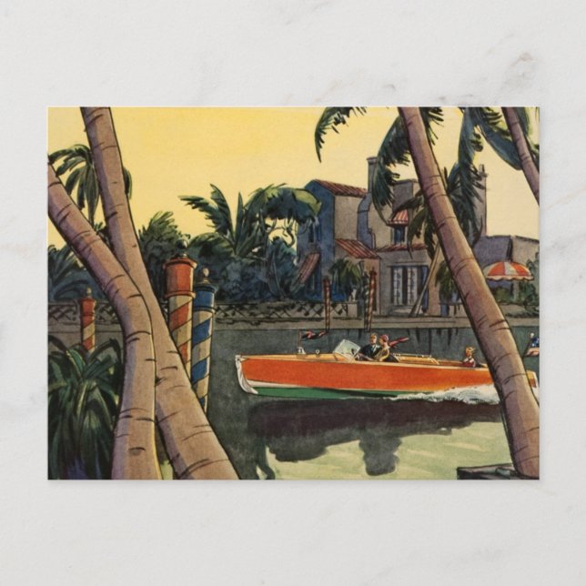 Cartão Postal Dodge Motor Speed Boat Jungle Edward Wilson (Frente)