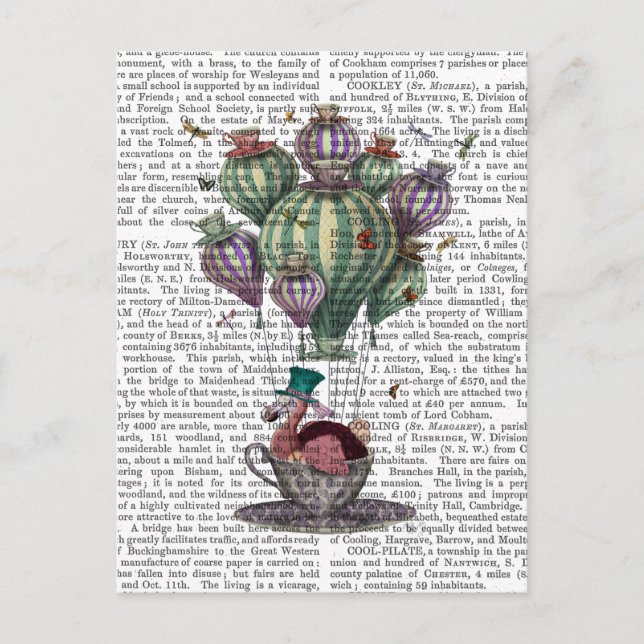 Cartão Postal Dodo em Teacup com Dragonflies (Frente)