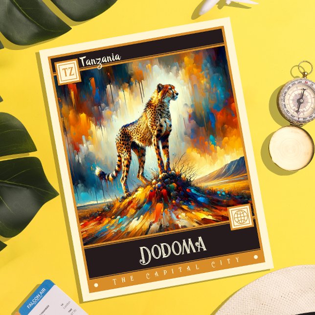 Cartão Postal Dodoma, Tanzânia | Vintage Painting (Criador carregado)