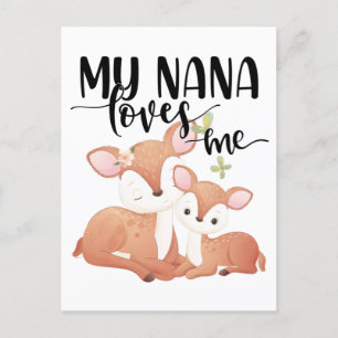 Cartão Postal Doe and Fawn Minha Nana me ama