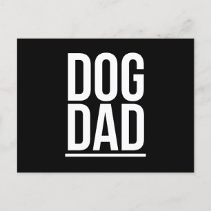 Cartão Postal Dog dad funny fathers day gifts white