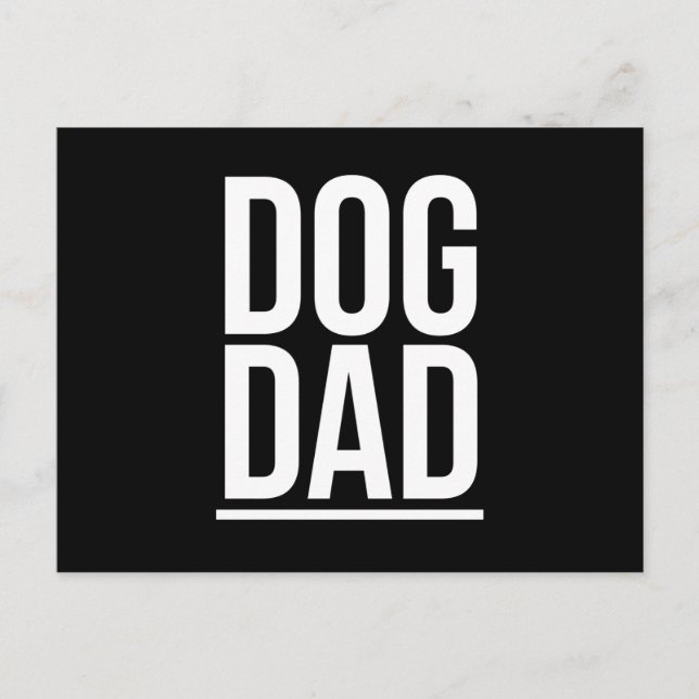 Cartão Postal Dog dad funny fathers day gifts white (Frente)