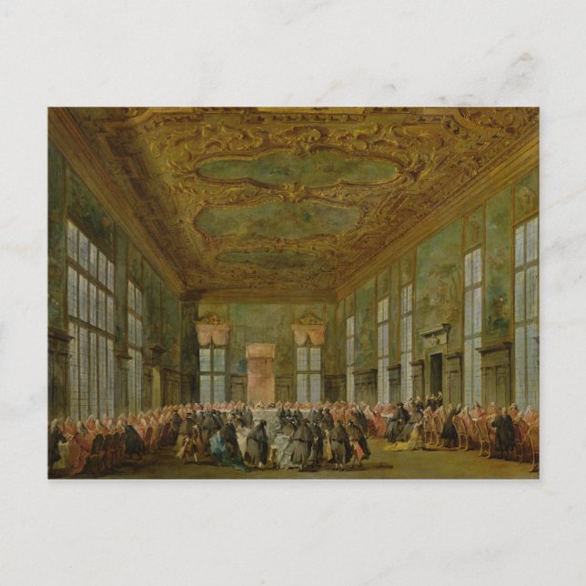 Cartão Postal Doge Alvise Mocenigo IV Dando um Banquete (Frente)