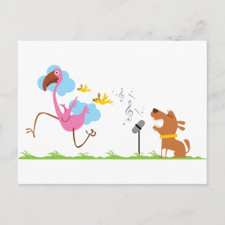 Cartão Postal Doggie Singer