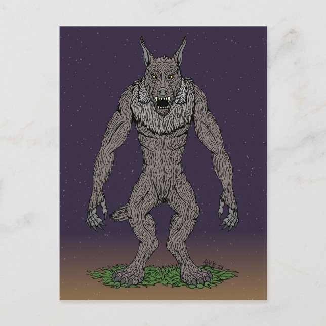 Cartão Postal Dogman Cryptid ou Werewolf (Frente)