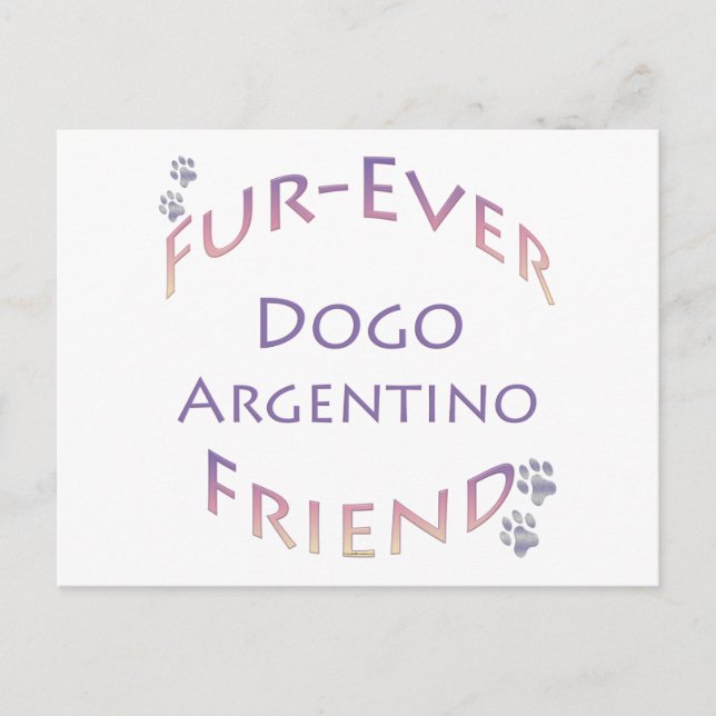 Cartão Postal Dogo Argentino Para Sempre (Frente)