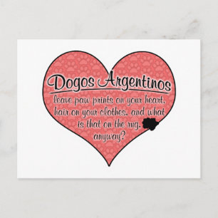 Cartão Postal Dogo Argentino Paw Imprime Humor Cachorro