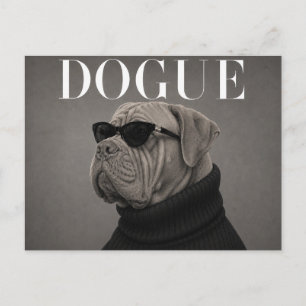 Cartão Postal Dogue du Bordeaux Editorial de Moda de Luxo