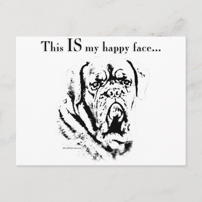 Cartão Postal Dogue Happy Face (Frente)