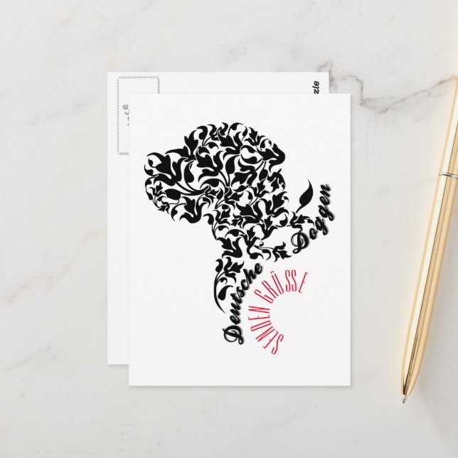 Cartão Postal Dogues Alemães enviam saudações (Frente/Verso In Situ)