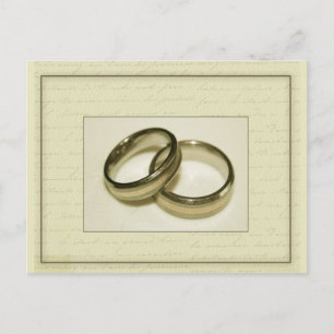 Cartão Postal Dois anéis de casamento dourados