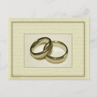 Cartão Postal Dois anéis de casamento dourados