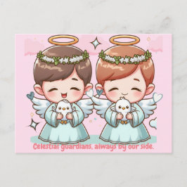 Cartão Postal Dois anjos, guardiões celestiais