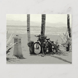 Cartão Postal Dois Bicyles na praia Sanur em Bali